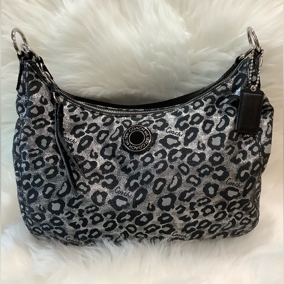 LIKE NEW Coach Ocelot Leopard Shoulder/Hobo Bag Purse - Picture 2 of 13